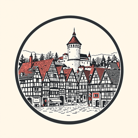 Illustration: Wahrzeichen von Rotenburg an der Fulda