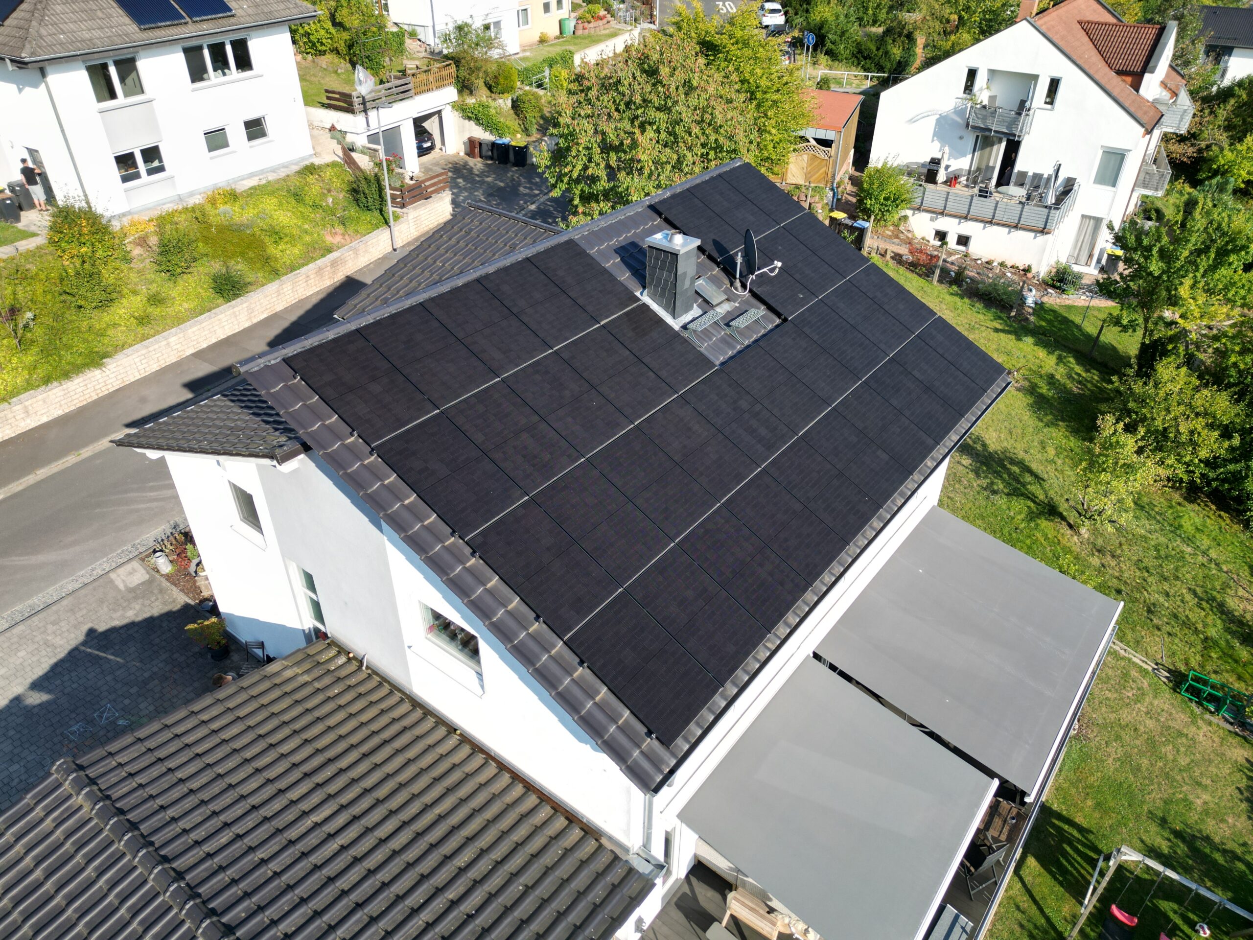 Drohnenaufnahme einer Photovoltaik-Anlage in Bad Hersfeld